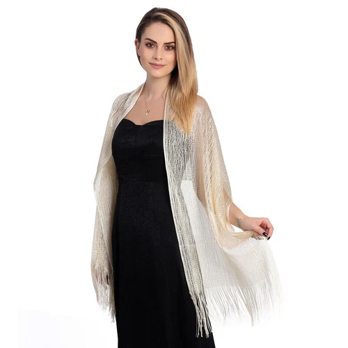 Shining Soft Shawl Tassel Lace Dance Wedding Party Evening Dress Lady Shawl - Picture 24 of 43