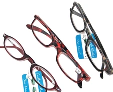3  pair Reading Glasses  Lady delux fashion variety colors readers Power +2.50