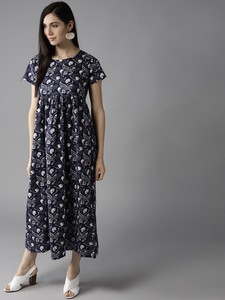 white printed maxi dress