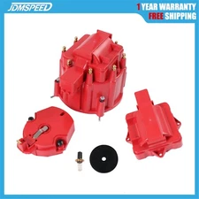 Hei Distributor large Ignition Coil Cap Rotor Fit SBC BBC 305 350 454 Chevy Red