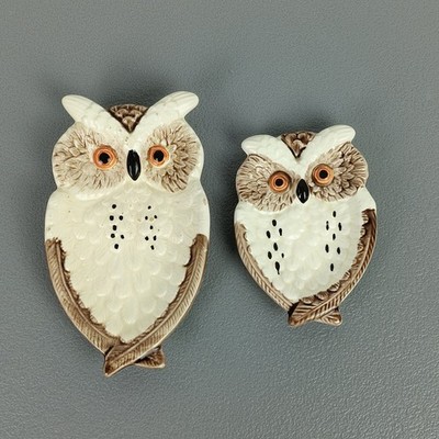 Vtg Owl Plate Spoon Rest Trinket Dish Lot Jewelry Tray Catch All Big One Worn