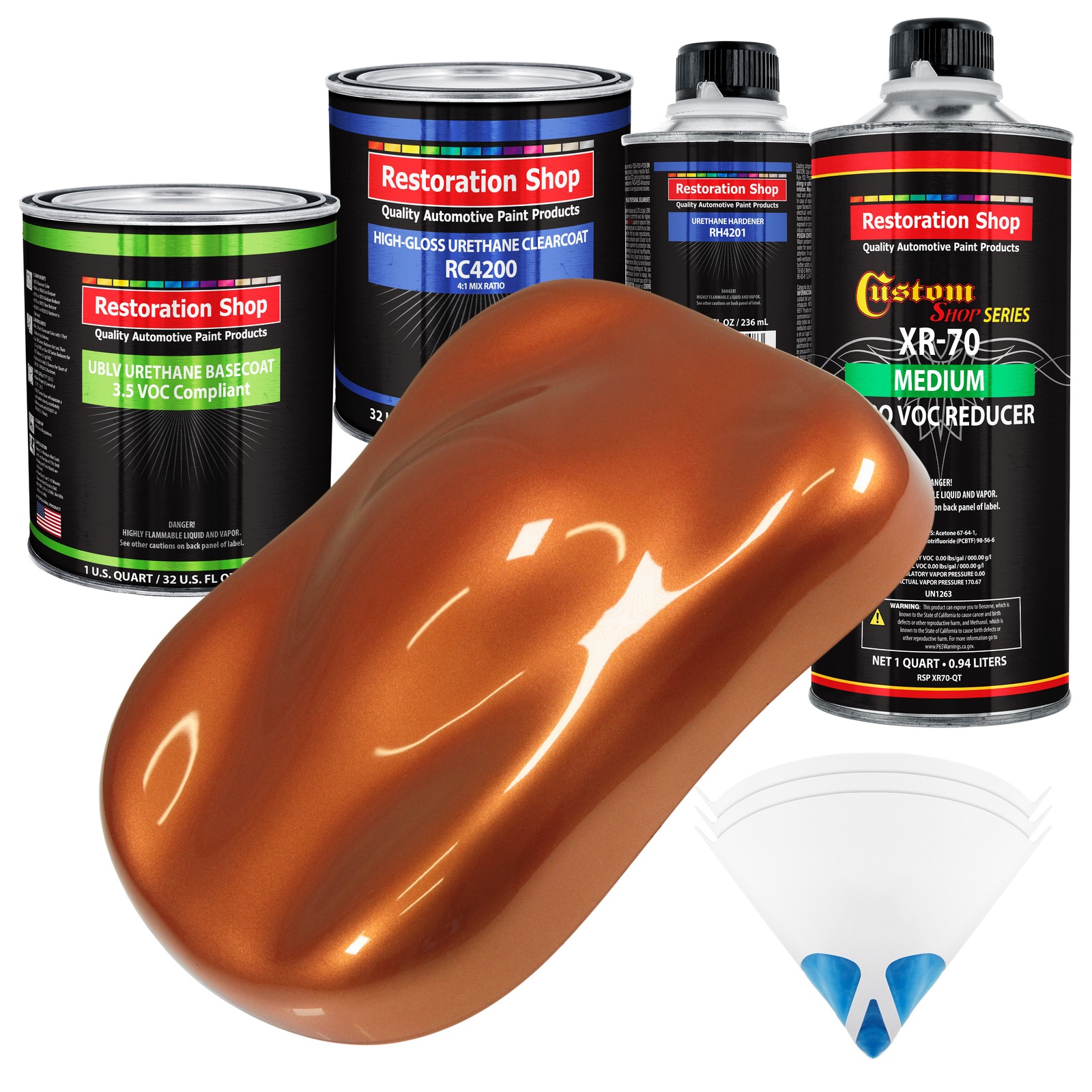 Malibu Sunset Orange Metallic Quart Auto Paint Kit Low VOC Urethane Basecoat