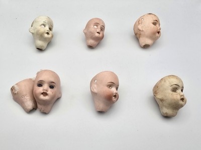 Antike Porzellan Biskuit Puppenköpfe - mit/ohne Augen deutsch, Recknagel, MOA