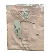 Lacoste Womens Pique Polo Shirt Light Pink Stretch Size 34 / 2 XS NWT NOS