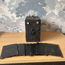 Vintage Falling Plate Box Camera with Plate Holders - Untested Collectible Prop