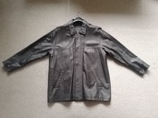 Angelo Litrico Black Leather Jacket With 5 Buttons Down Front. Size L 
