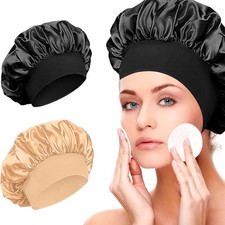 New Satin Wide Brim Nightcap Silky Bonnet Hair Wrap For Sleeping Sleep Cap With
