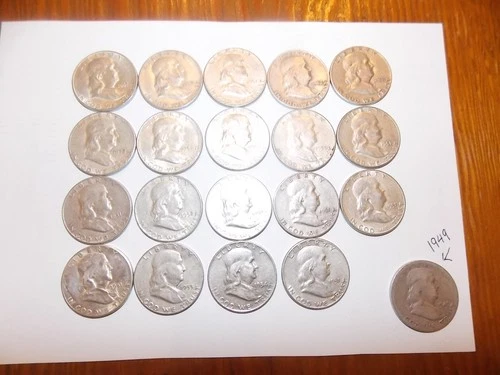 1949-1954 silver Half-Dollars - 90% Silver 20-Coin Roll - Silver Bullion