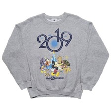Disney Parks Walt Disney World Mickey Mouse Gray Pullover Sweatshirt Mens Medium