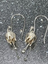 925 Silber Ohrringe,2.6g,Floralblüte,Draht mit Kugel,L-3cm,B-ca.0.7cm,