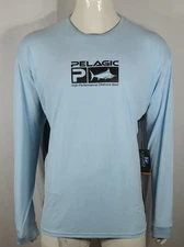 Pelagic Fishing Gear Aquatek Pro Sleeve Shirt Mens size LARGE Light Blue NWT