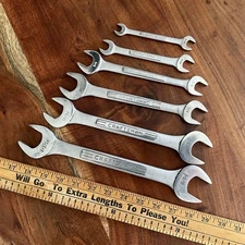 Vintage Craftsman -V- Double Open End Wrench Set 6 Piece SAE 3/8" To 1-1/8” USA