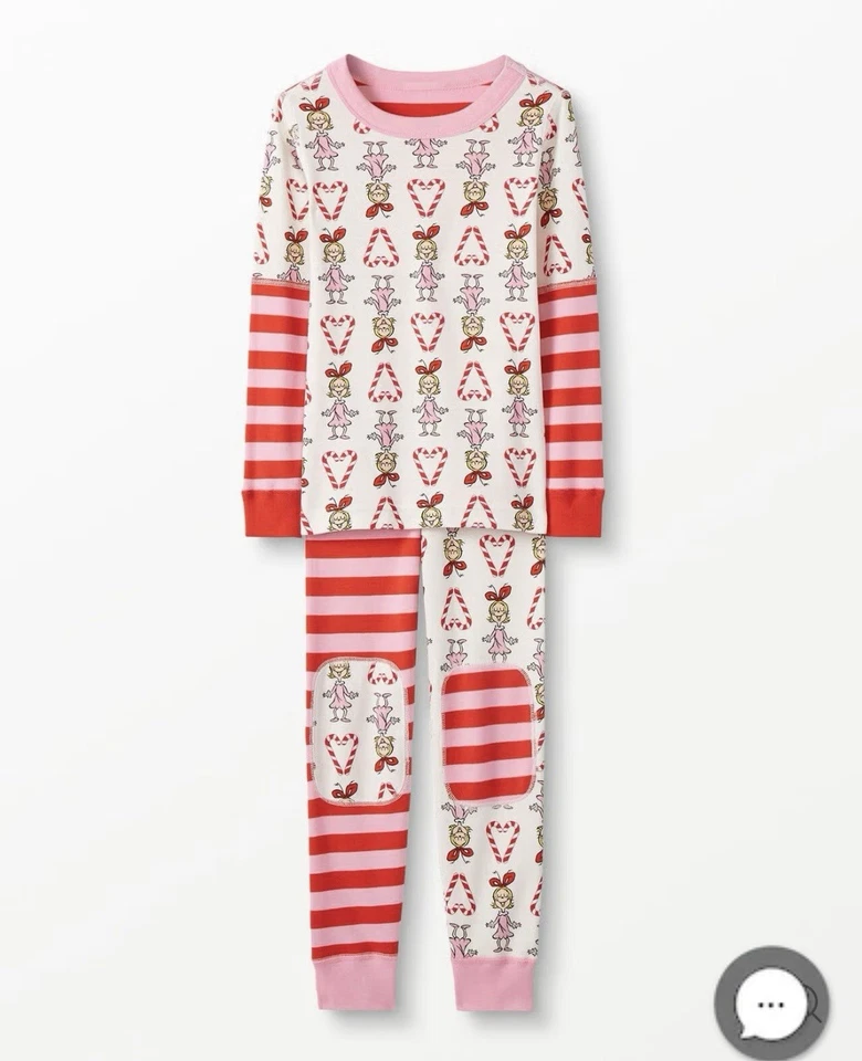 Conjunto de pijama Hanna Andersson Dr Seuss Cindy Lou Who niñas talla 6-7 algodón orgánico Foto 3 de 4