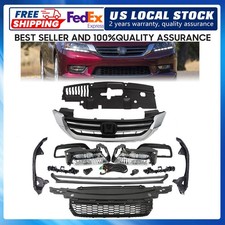 Front Grille Set W Fog Light Lower Grill Chrome New For 2013-2015 Honda Accord Front Grille Set W Fog Light Lower Grill Chrome New For 2013-2015 Honda Accord