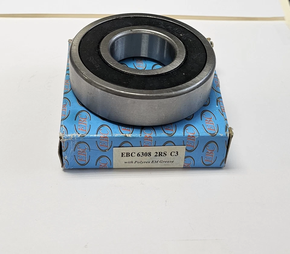 EBC SHIELDED SINGLE ROW BALL BEARING PART #6308 2RS C3 (6308PP)
