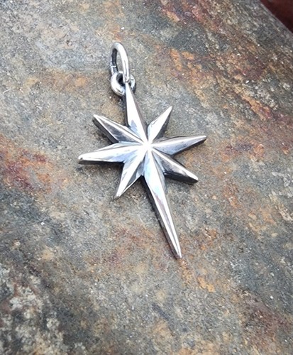 Retired James Avery Star of Bethlehem Cross Pendant Sterling Silver