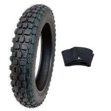 MMG Combo Tire and Inner Tube Size 3.00-12 Front or Rear Knobby Tread,
