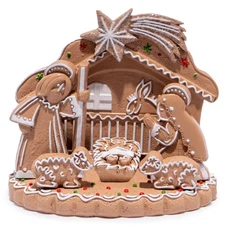 Gingerbread Themed Nativity Holy Family Nativity Scene Christmas Decor Figuri