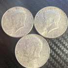 3 Kennedy Half Dollars 1964 Circulated US Coins 50C Silver Uncertified Lot