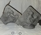 Vintage 1940s Metal Chocolate Mold Rabbit Riding Rooster Easter + 2 Rings — photo 5