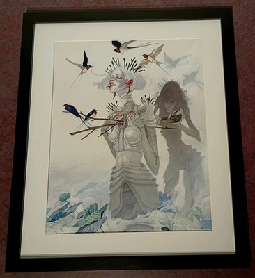 J.A.W. Cooper ltd ed signed art print 20x24'' frame Sticks and Stones 113/155 jaw