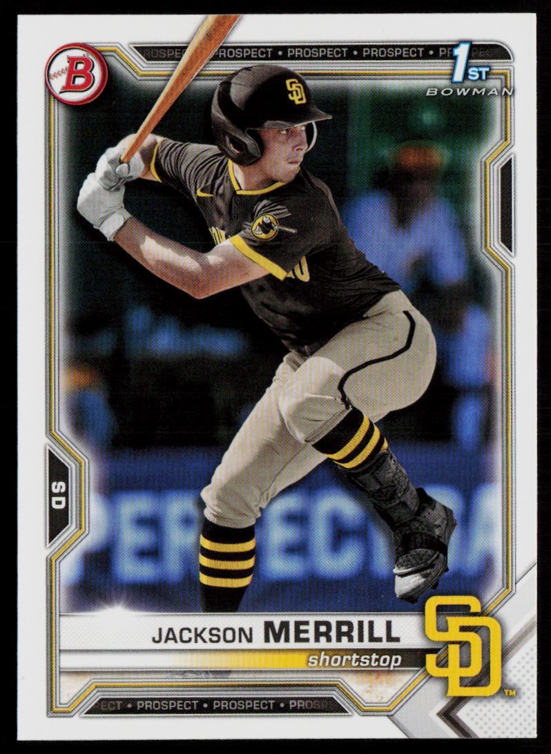 JACKSON MERRILL 2021 BOWMAN DRAFT RC SAN DIEGO PADRES #BD-119 1ST BOWMAN