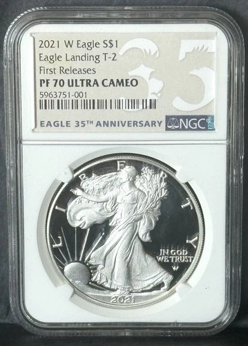 2021-W Proof $1 Type 2 American Silver Eagle NGC PF70UC ** First Releases **