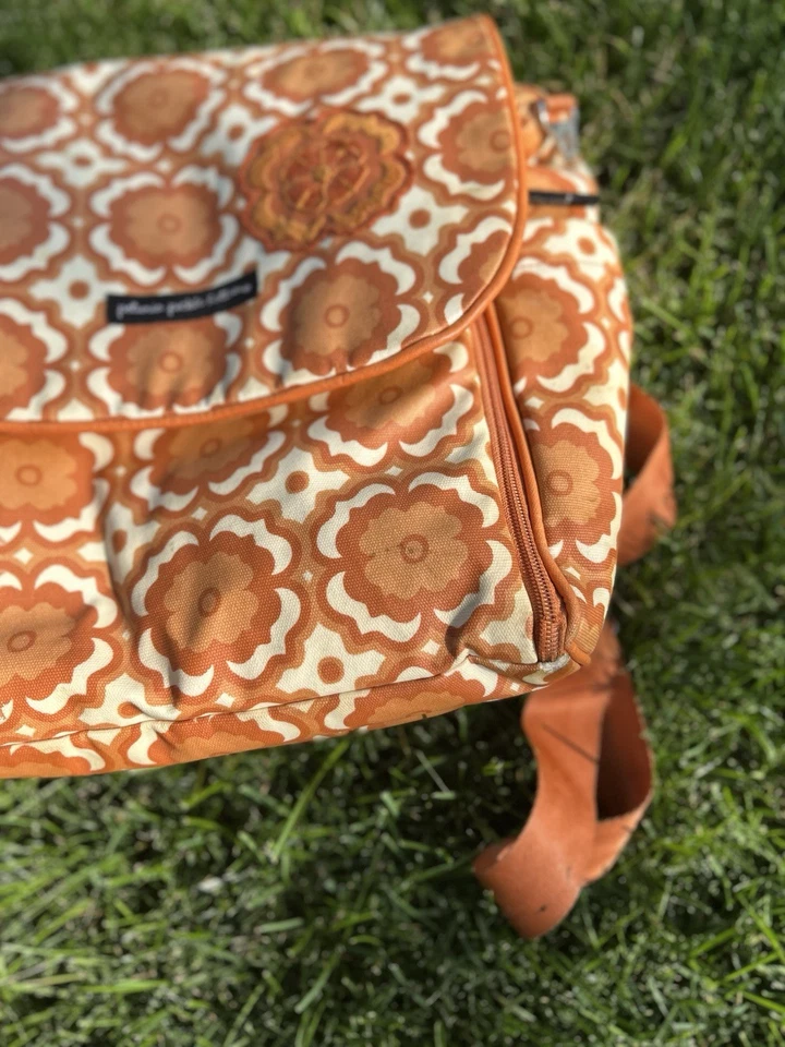 🌸 Bolsa de pañales inferior petunia pepinillo • Elegante correa ajustable cuadrada de flores de naranja Foto 3 de 4