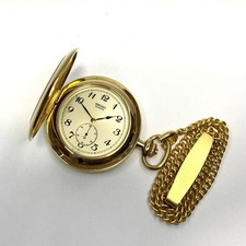 SEIKO 7N07-0010 Pocket Watch Gold Case 42mm Slim Authentic Collectible