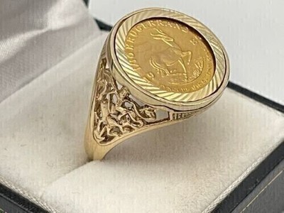 925 Sterling Silber 2,Ct Moissanit Liberty Münzring in 14k Gelbgold vergoldet