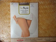 VTG NOS Sears Cling-Alon Ultra Sheer Thi Top Stockings Smoke Shapely A 984 001