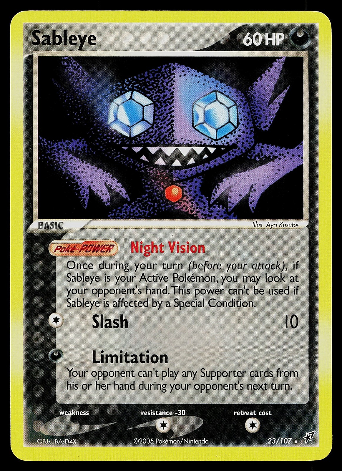 Pokemon Card - Sableye Deoxys 23/107 Rare