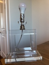 Town Square Crystal Glass Modern Chrome Contemporary Lamp, Tested, No Shade