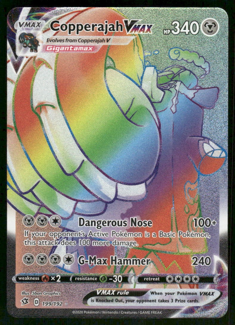 Copperajah VMAX (Secret) 199/192 Secret Rare Holo NM Pokemon SWSH02: Rebel Clash