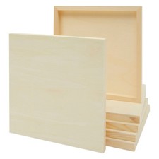 6-Pack Wood Canvas Boards for Painting, 12x12 Wooden Panels for Crafts