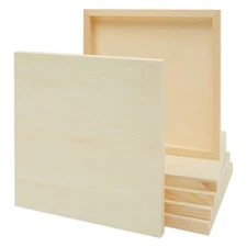 6-Pack Wood Canvas Boards for Painting, 12x12 Wooden Panels for Crafts