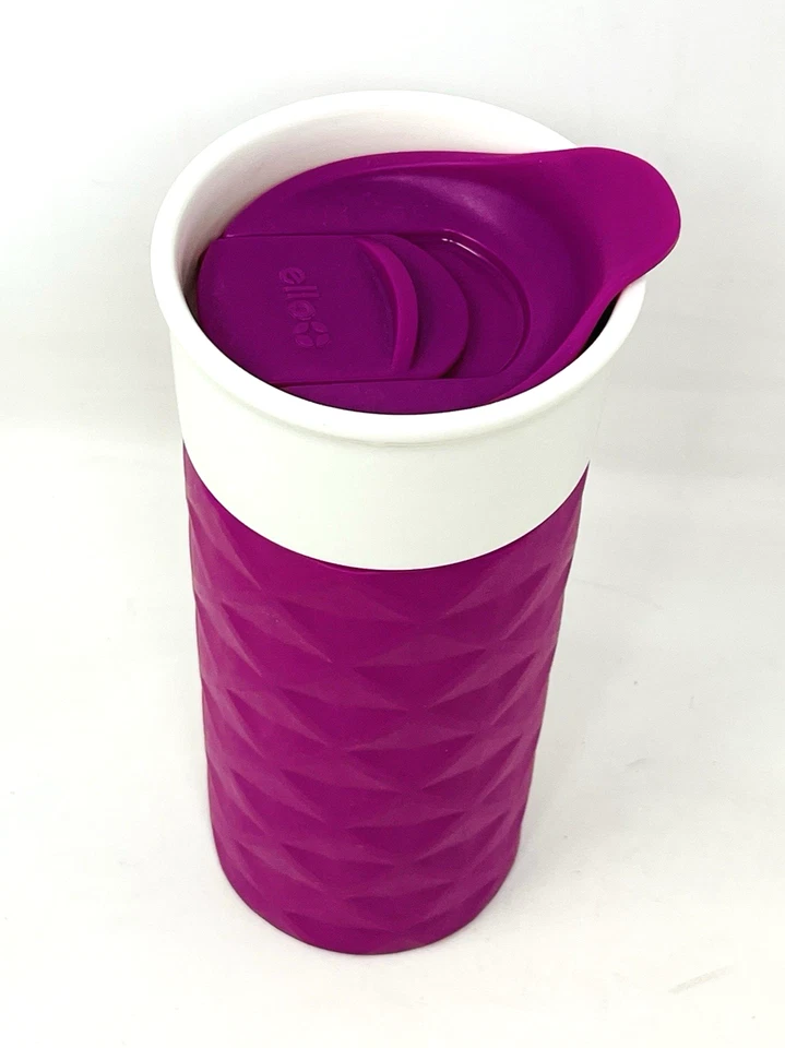 Ello Ogden  Travel Mug Thermal Tumbler Magenta Purple Pink Ceramic Silicon 16 oz - Image 2 of 4