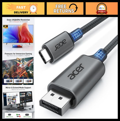 USB C to DisplayPort Cable 3.3FT - 4K@60Hz, Type-C to DP Cord, Thunderbolt Compa