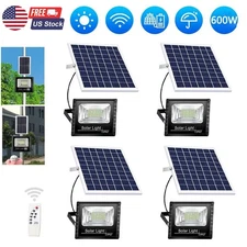 600W LED Solar Flood Lights Outdoor Street Light Dusk to Dawn Flood Wall Lamp US