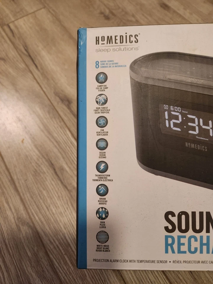 New HoMedics Soundspa Recharged Sleep Solutions Projection Digital Alarm Clock - Image 2 of 4