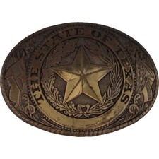 State Texas Ft Worth Dallas Austin Houston Western Cowboy Vintage Belt Buckle