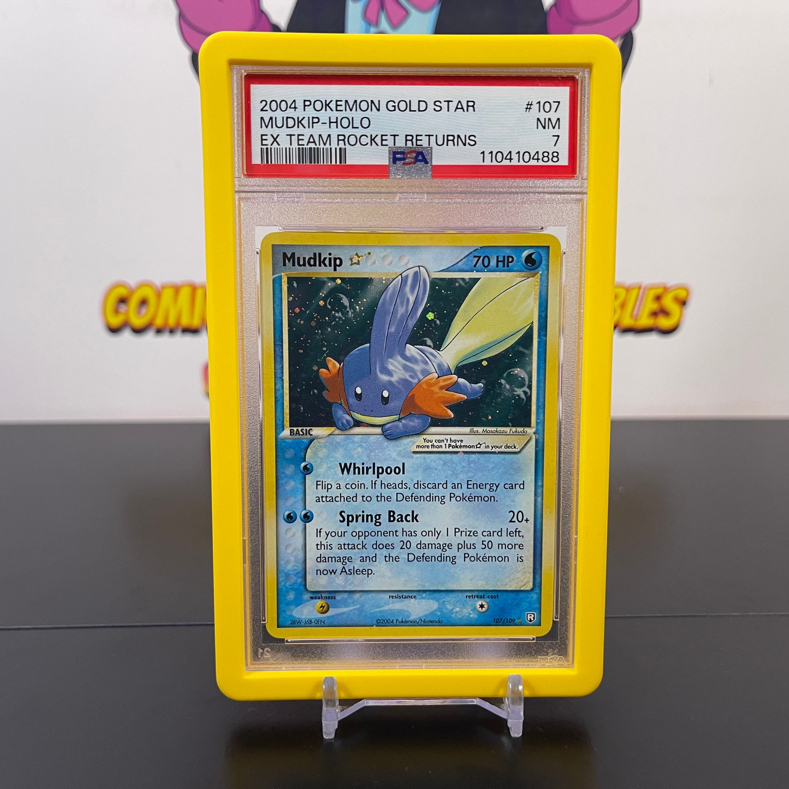 Mudkip Gold Star PSA 7 2004 Ex Team Rocket Returns #107