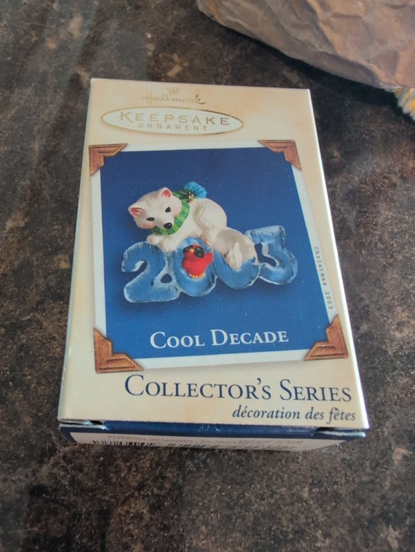 Hallmark Cool Decade White Fox and Red Bird 2003 Keepsake Ornament with Box