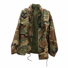 Authentic M65 Military Woodland Camouflage Cold Weather Field Coat Large Short