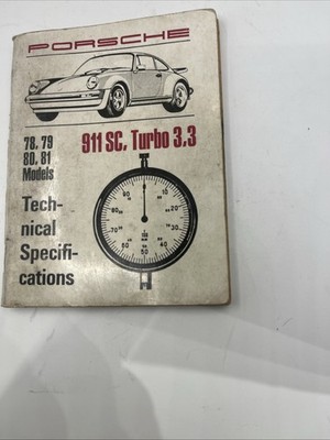 Porsche 911 SC Turbo 3.3 Technical Specs  1st Edition 1981 Print OE 78 79 80 81