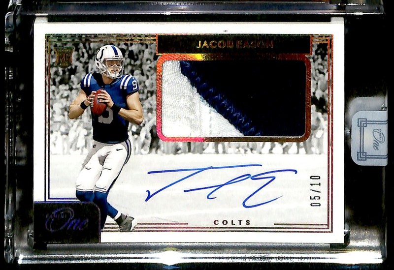 2020 Panini One RPA Holo Gold 5/10 Jacob Eason Rookie Patch Auto #13 R6220J