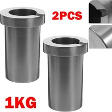 2Pcs 1KG Graphite Crucible Gold Silver Scrap Metal Melt Casting Jewelry Tool USA