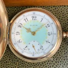 1905 Elgin Grade 348 18S 21 Jewels Railroad Fancy Dial Hunter Pocket Watch