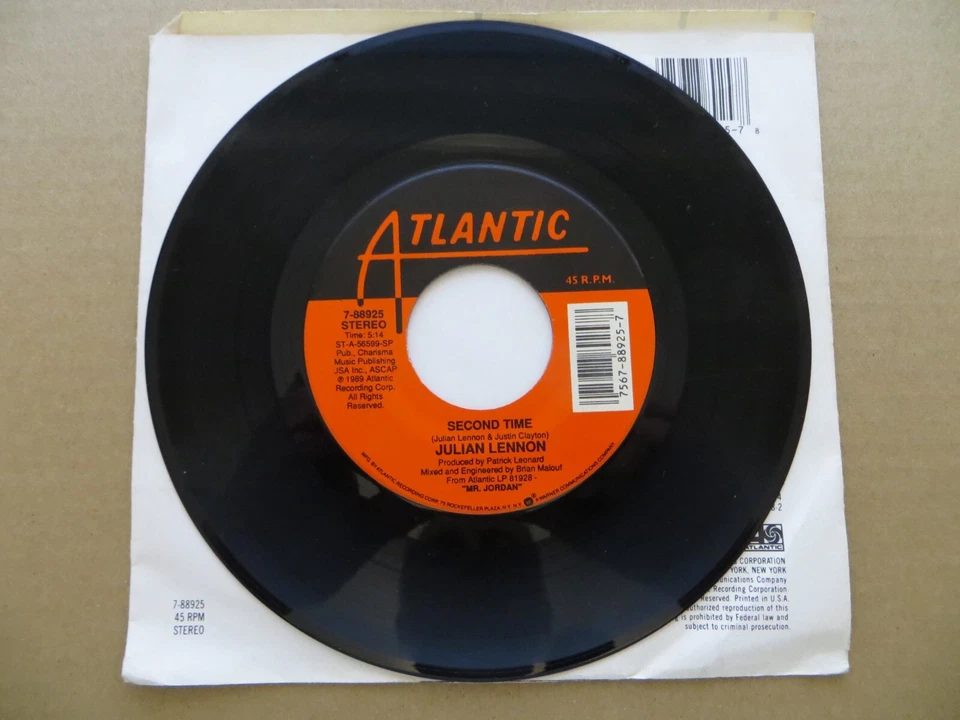 Julian Lennon – Now You're In Heaven - 1989 - Atlantic 7-88925 7" Single VG+/VG Foto 4 de 4