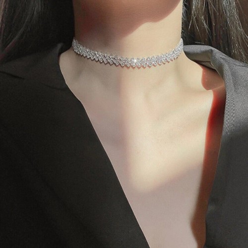 Strass Choker Halsketten für Damen Geometrisch Kristall Halsketten Hochzeiten Schmuck - Bild 2 von 5